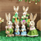 Cute Easter Bunny Figurine Handmade Rabbit Decor For Spring Home Styling 15