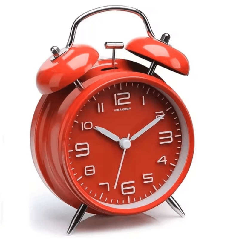 Classic Twin Bell Alarm Clock Loud Metal Desk Clock With Backlight Display 2