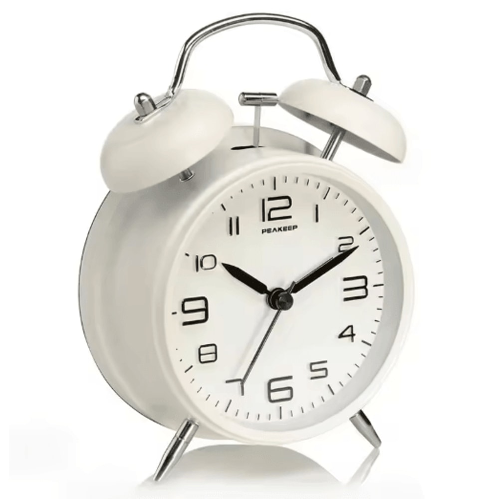 Classic Twin Bell Alarm Clock Loud Metal Desk Clock With Backlight Display 4