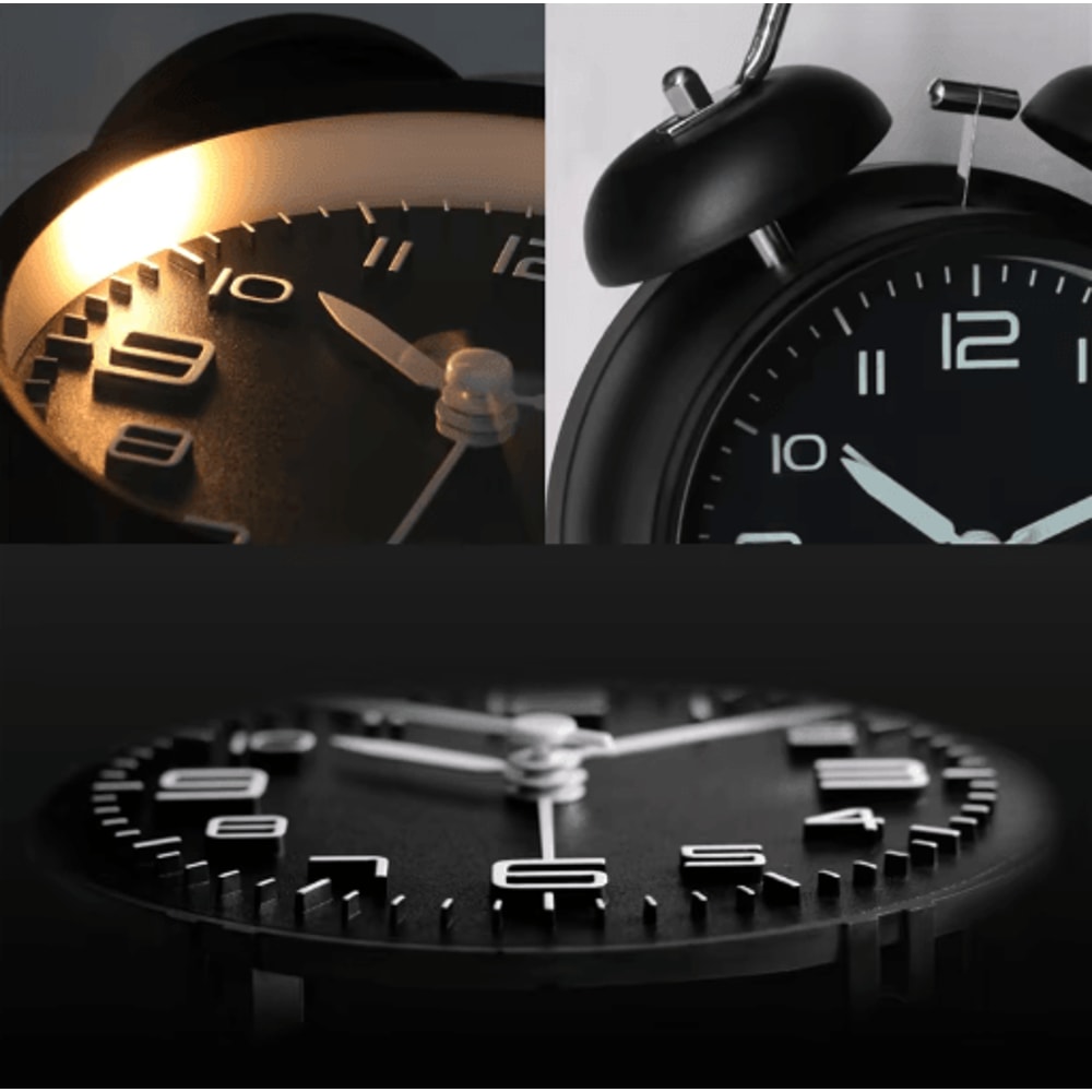 Classic Twin Bell Alarm Clock Loud Metal Desk Clock With Backlight Display 9