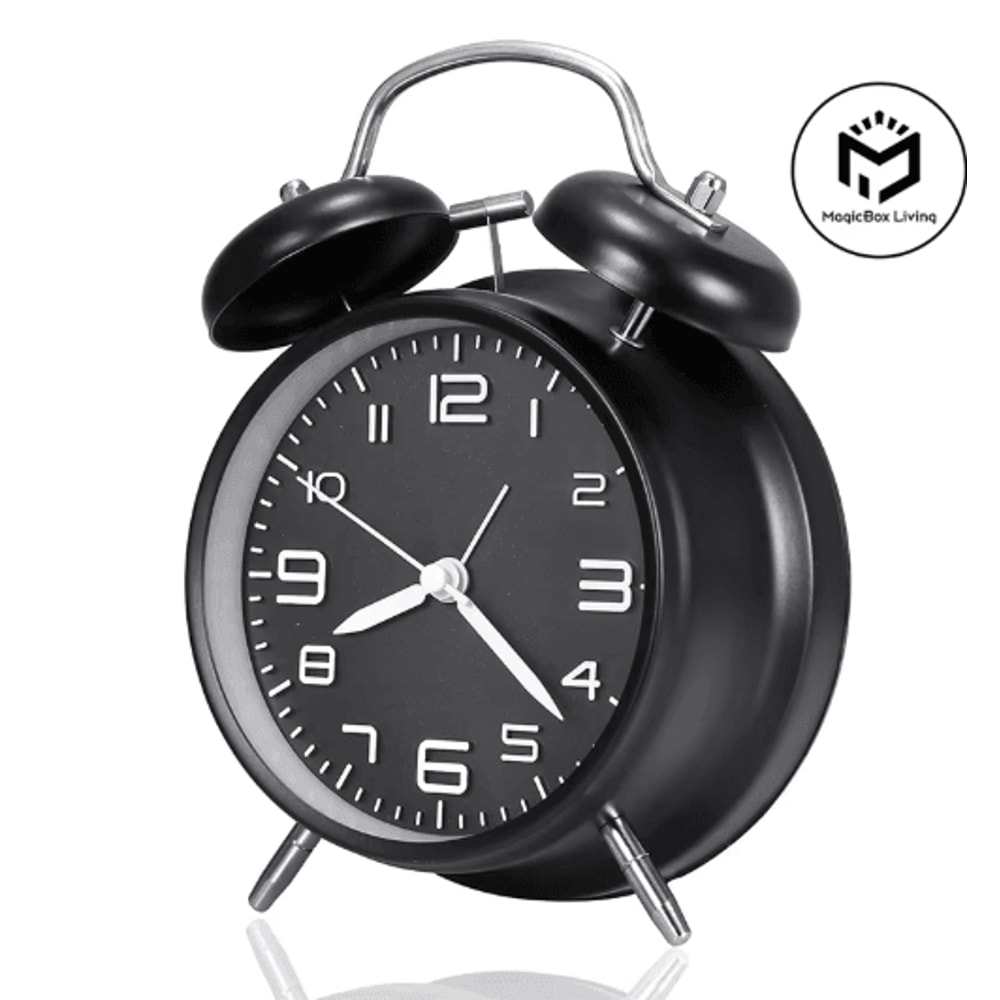 Classic Twin Bell Alarm Clock Loud Metal Desk Clock With Backlight Display 10