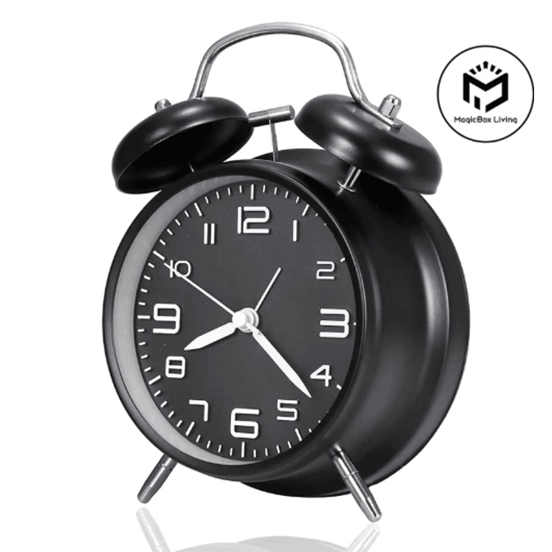 Classic Twin Bell Alarm Clock Loud Metal Desk Clock With Backlight Display 10