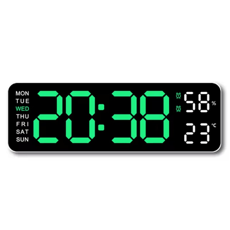 Smart LED Digital Wall Clock Silent Modern Display With Temperature Calendar 4