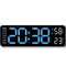 Smart LED Digital Wall Clock Silent Modern Display With Temperature Calendar 5