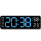 Smart LED Digital Wall Clock Silent Modern Display With Temperature Calendar 5