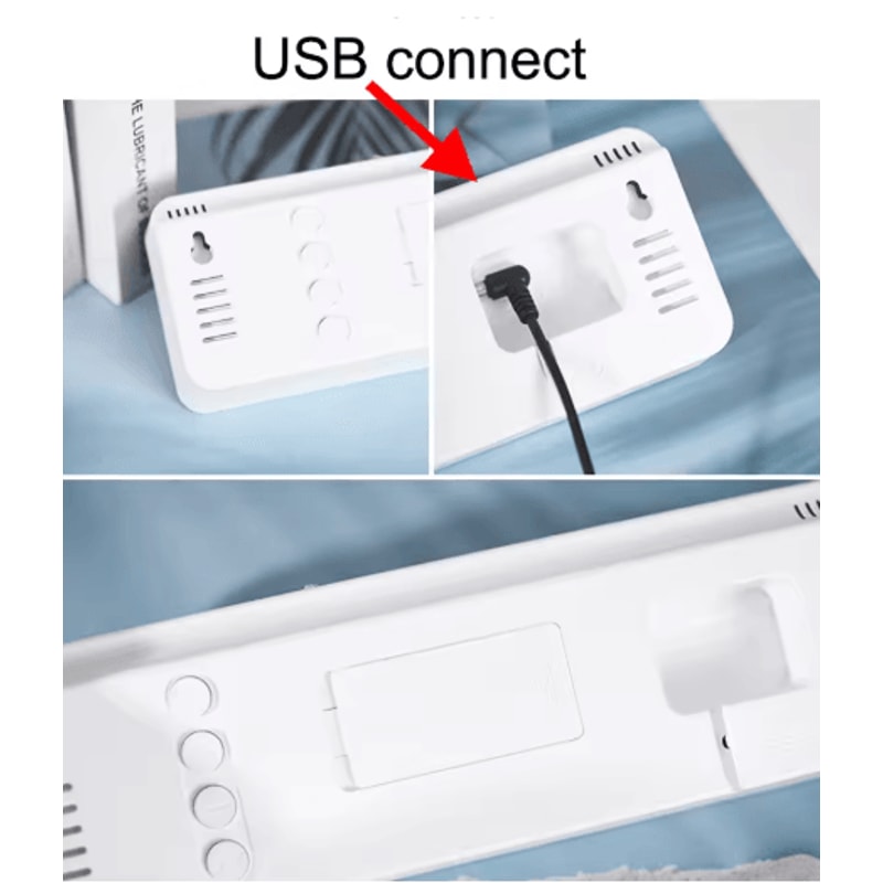 Smart LED Digital Wall Clock Silent Modern Display With Temperature Calendar 9