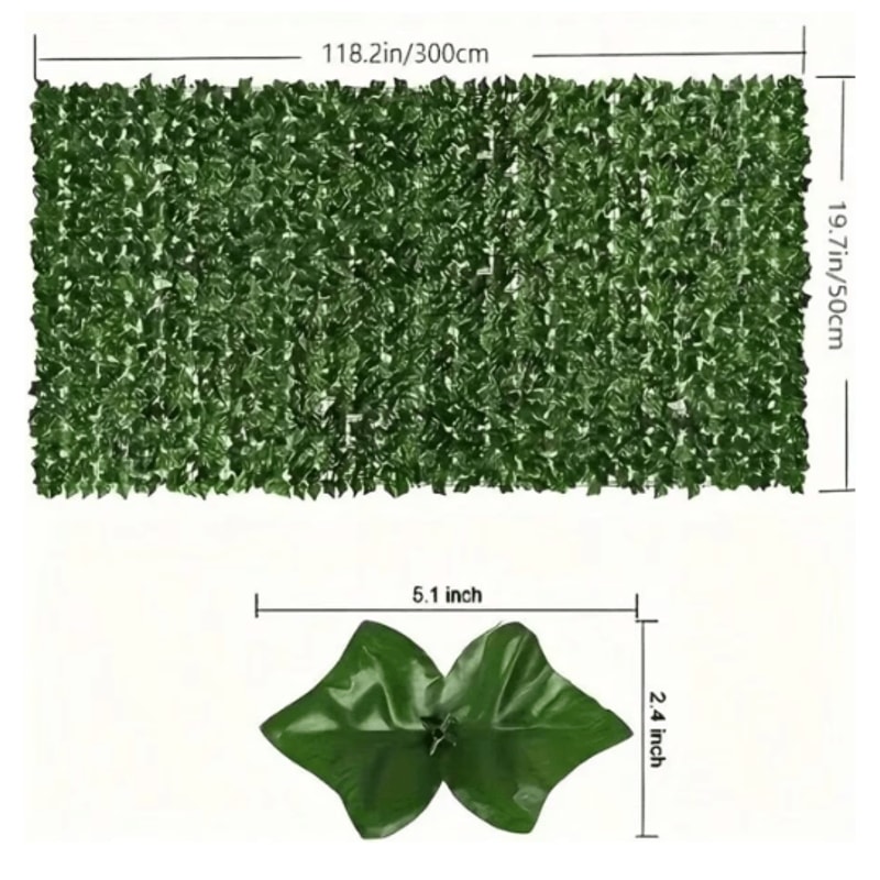 Artificial Ivy Privacy Fence Panel UV Resistant Green Wall Screen For Indoor Outdoor 2