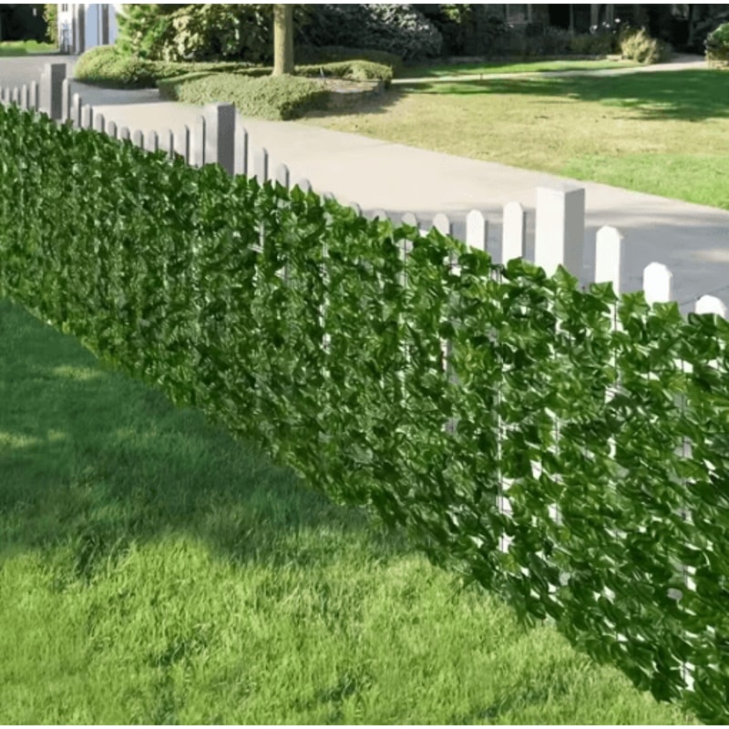 Artificial Ivy Privacy Fence Panel UV Resistant Green Wall Screen For Indoor Outdoor 6