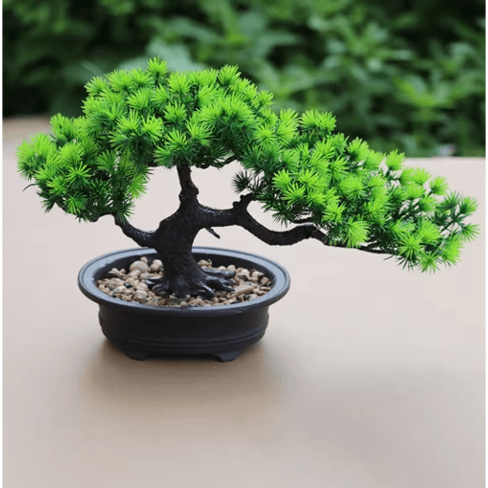 Artificial Japanese Pine Bonsai Tree Realistic Mini Plant For Desk Home Decor 10