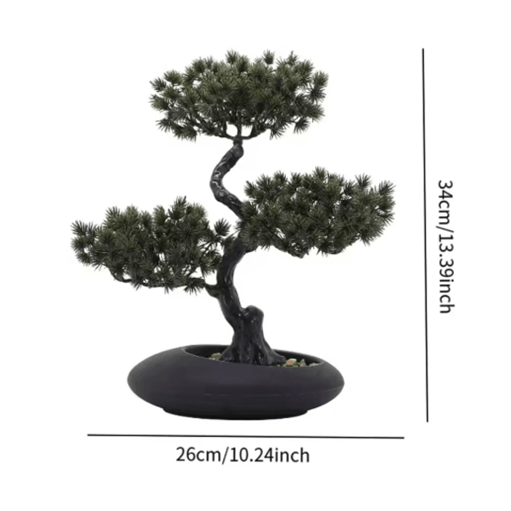 Artificial Japanese Pine Bonsai Tree Realistic Mini Plant For Desk Home Decor 3