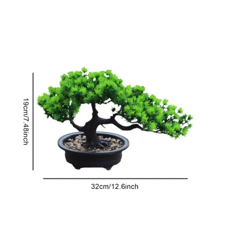 Artificial Japanese Pine Bonsai Tree Realistic Mini Plant For Desk Home Decor 5