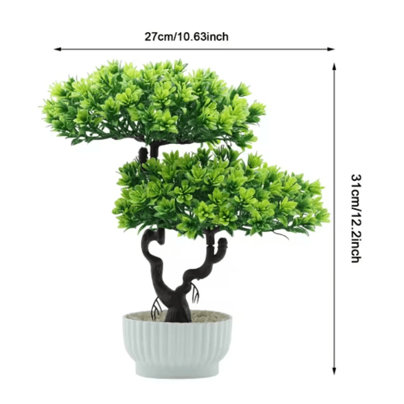 Artificial Japanese Pine Bonsai Tree Realistic Mini Plant For Desk Home Decor 6