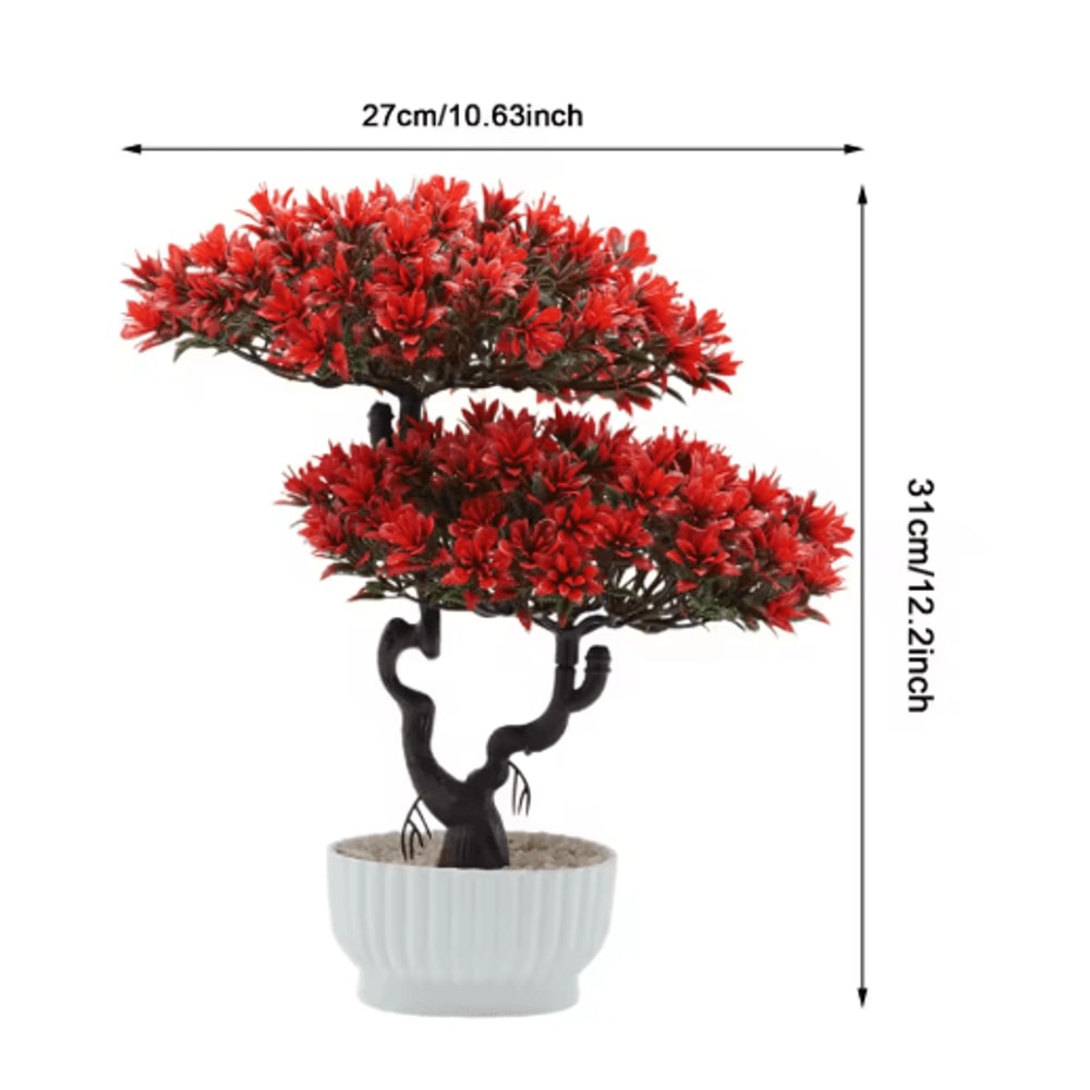 Artificial Japanese Pine Bonsai Tree Realistic Mini Plant For Desk Home Decor 7