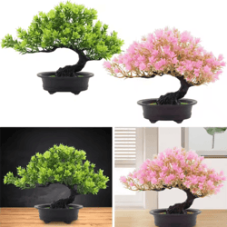 artificial japanese pine bonsai tree realistic mini plant for desk & home decor