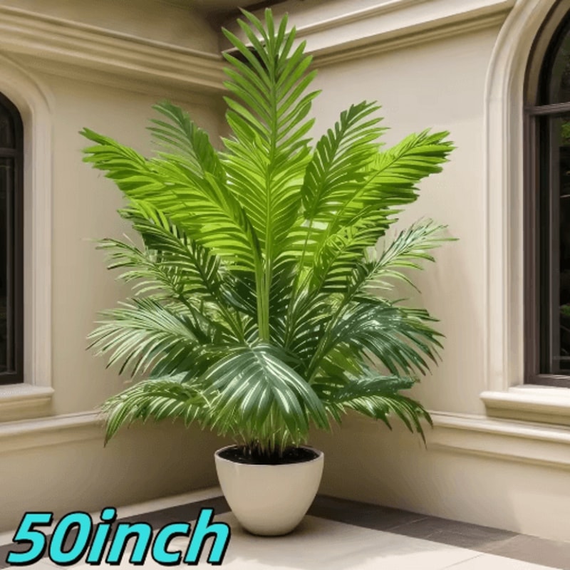 50Inch Artificial Palm Tree Realistic Tropical Plant For Indoor Outdoor Decor 0