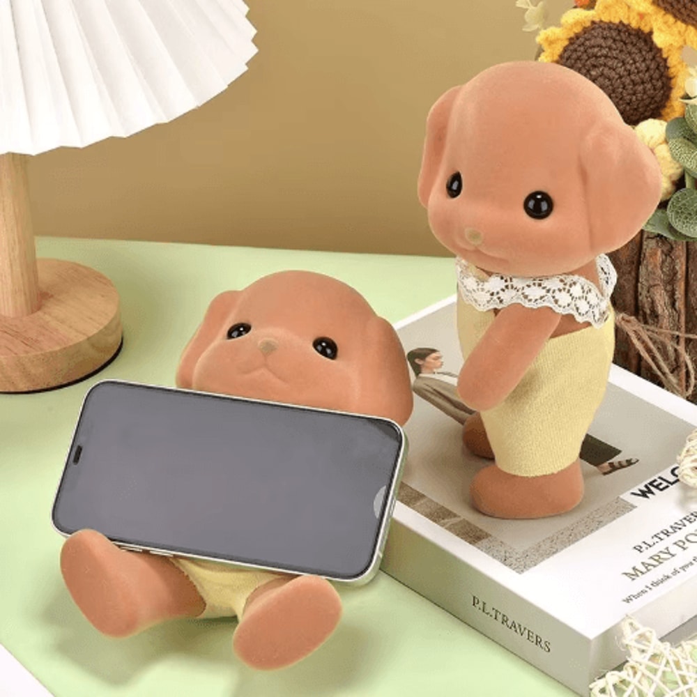 Cute Forest Family Animal Phone Holder Movable Figure Desk Decor Stand 7