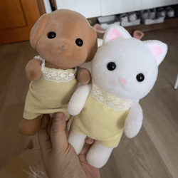 cute forest family animal phone holder movable figure desk decor stand