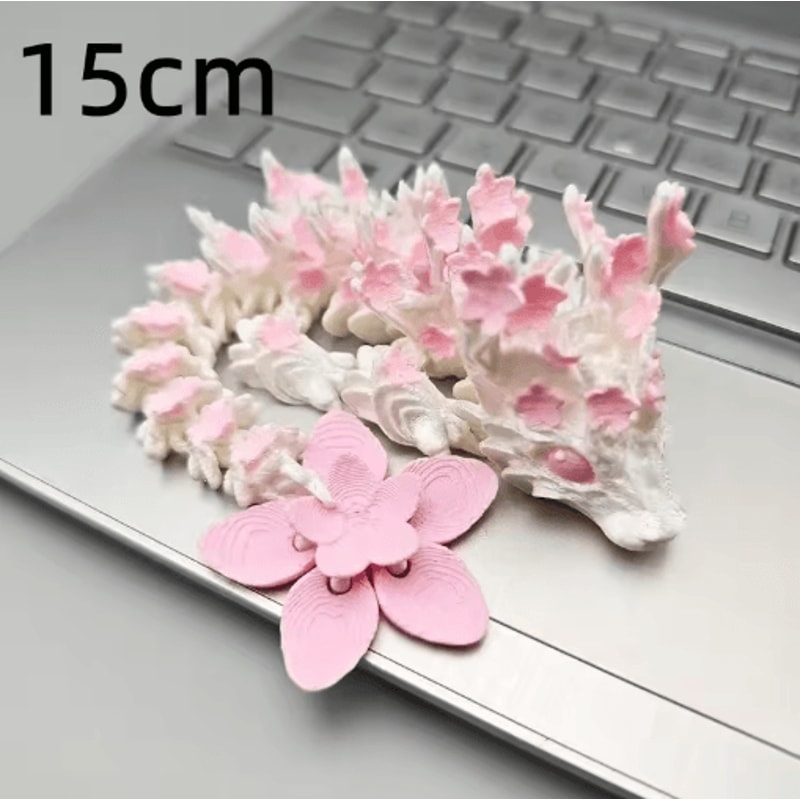 3D Printed Cherry Blossom Dragon Articulated Love Dragon Desk Decor 1