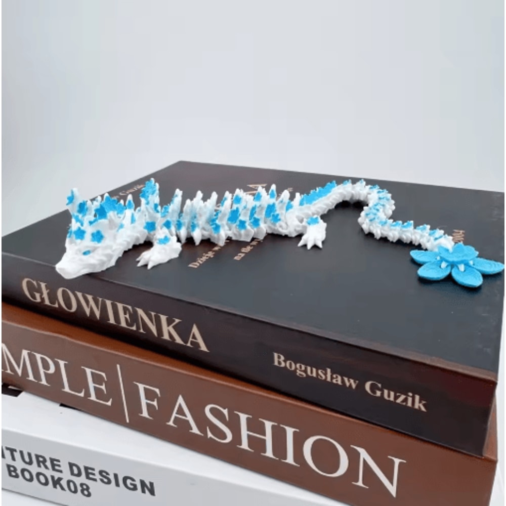 3D Printed Cherry Blossom Dragon Articulated Love Dragon Desk Decor 6