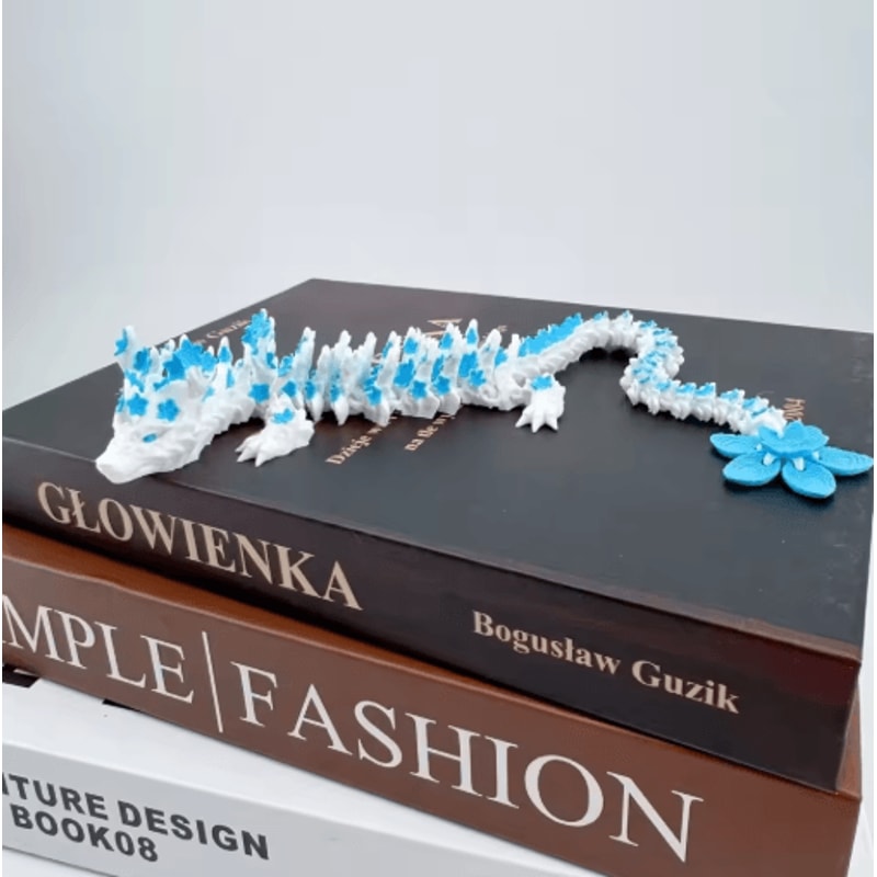 3D Printed Cherry Blossom Dragon Articulated Love Dragon Desk Decor 6