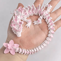 3d printed cherry blossom dragon articulated love dragon desk decor