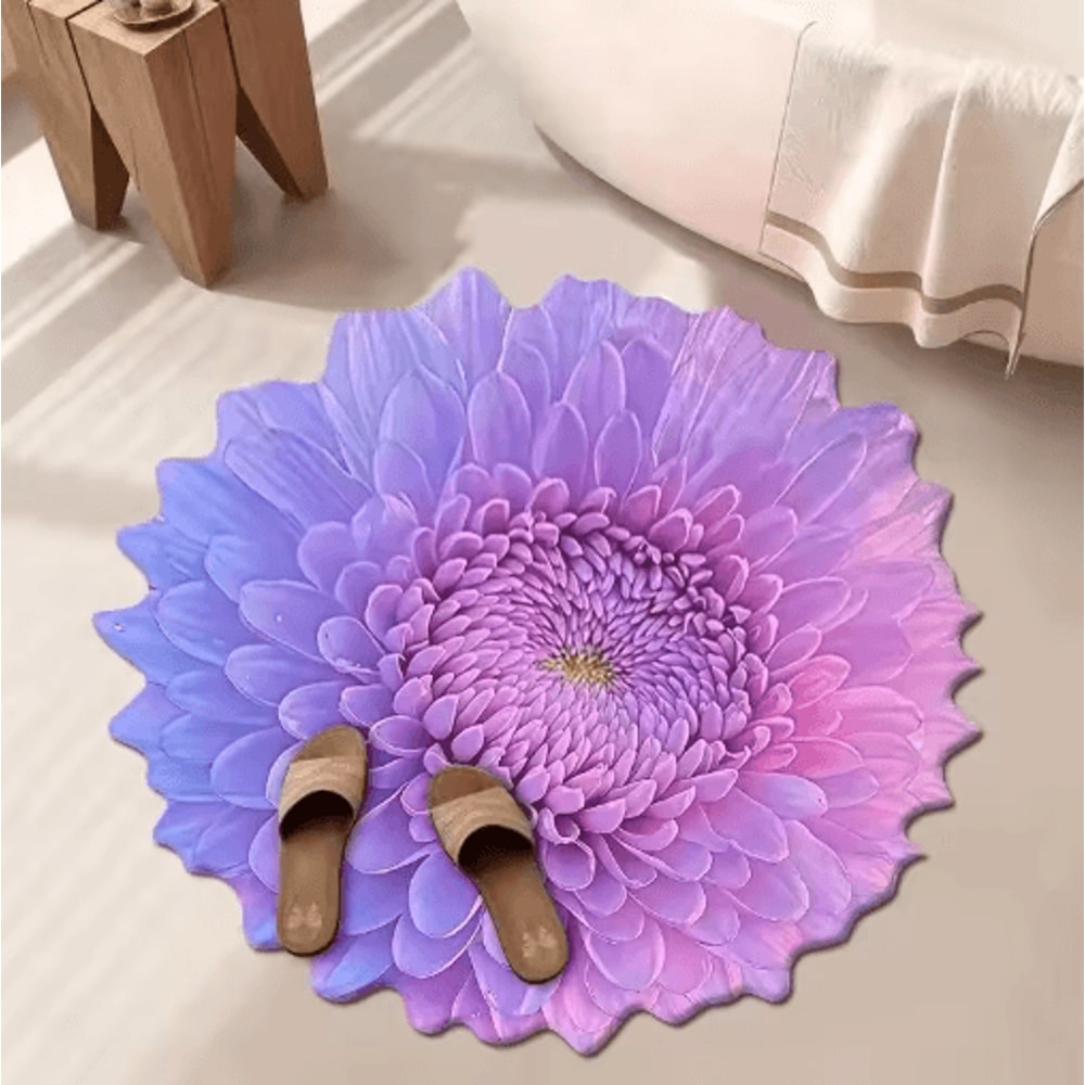 VIKAMA Floral Area Rug Soft Absorbent Carpet For Bedroom Living Room Bathroom 1