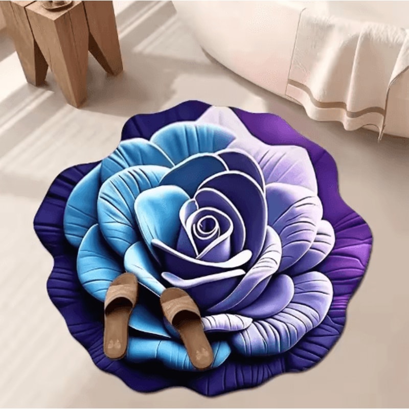 VIKAMA Floral Area Rug Soft Absorbent Carpet For Bedroom Living Room Bathroom 6