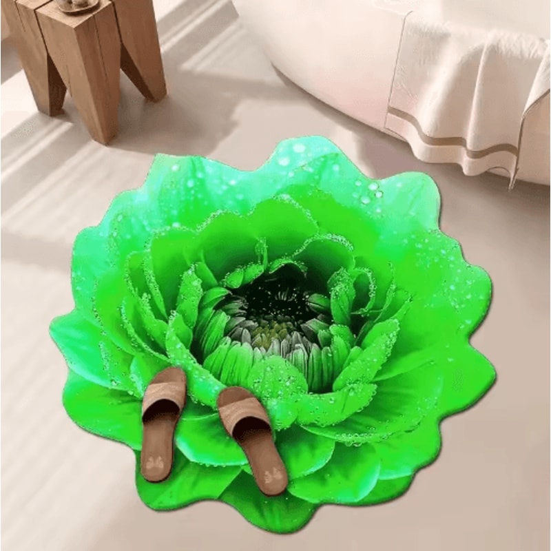 VIKAMA Floral Area Rug Soft Absorbent Carpet For Bedroom Living Room Bathroom 9