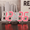 3D LED Digital Wall Clock Adjustable Glow Night Mode Home Decor Display 4