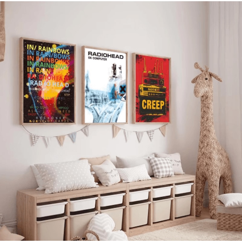 Radiohead Rainbow Canvas Poster HD Music Band Wall Art For Modern Spaces 24