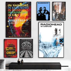 radiohead rainbow canvas poster – hd music band wall art for modern spaces