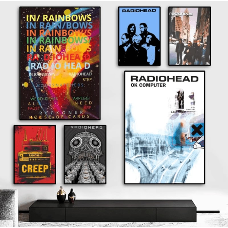 Radiohead Rainbow Canvas Poster HD Music Band Wall Art For Modern Spaces 0