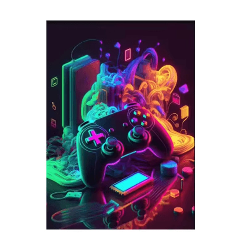 Gaming Room Wall Art Set 3pcs Gamepad Punk Style Canvas Posters For Gamers 3