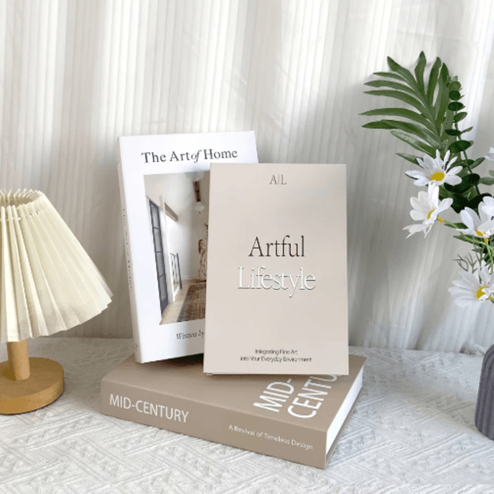 Decorative Fake Book Set 3pcs Minimalist Simulation Books For Home Styling 5