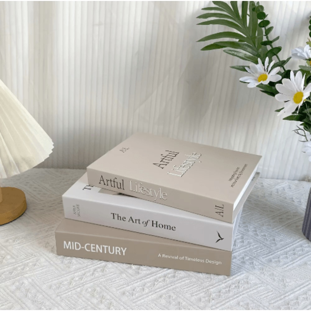 Decorative Fake Book Set 3pcs Minimalist Simulation Books For Home Styling 6