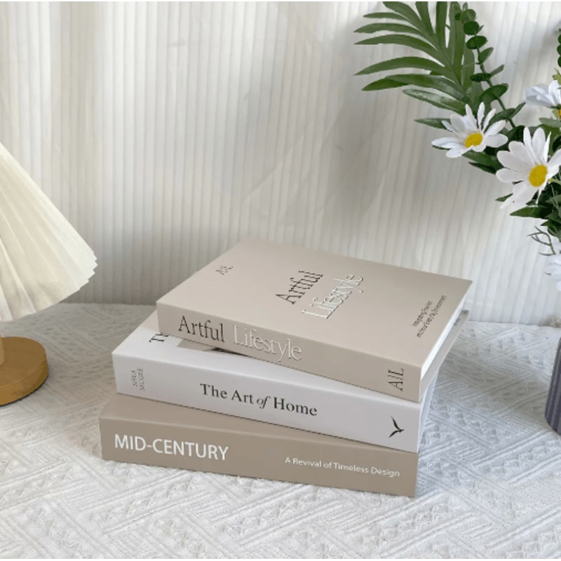 Decorative Fake Book Set 3pcs Minimalist Simulation Books For Home Styling 6