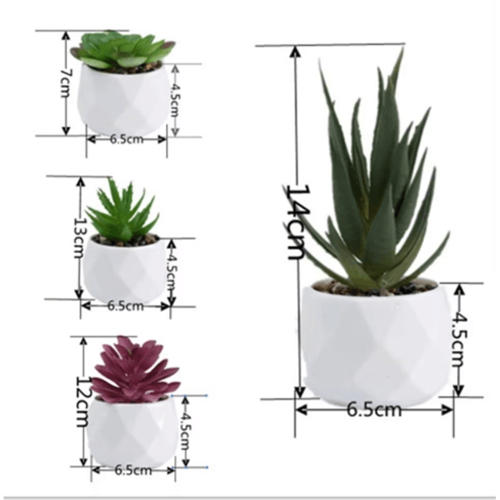 Artificial Succulent Bonsai Set Mini Evergreen Cactus Plants For Desk Home Decor 11
