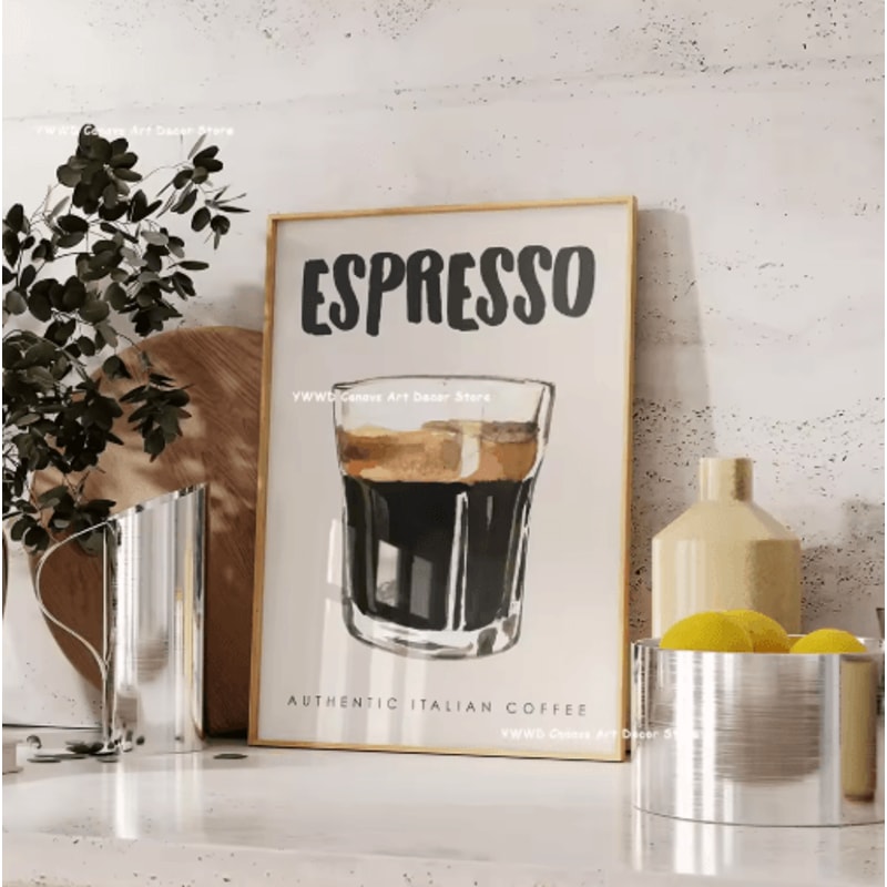 Bon Appetit Coffee Canvas Wall Art Moka Pot Espresso Poster For Kitchen Decor 13