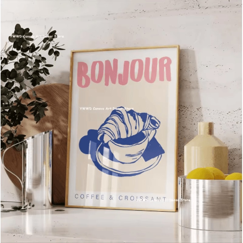 Bon Appetit Coffee Canvas Wall Art Moka Pot Espresso Poster For Kitchen Decor 4