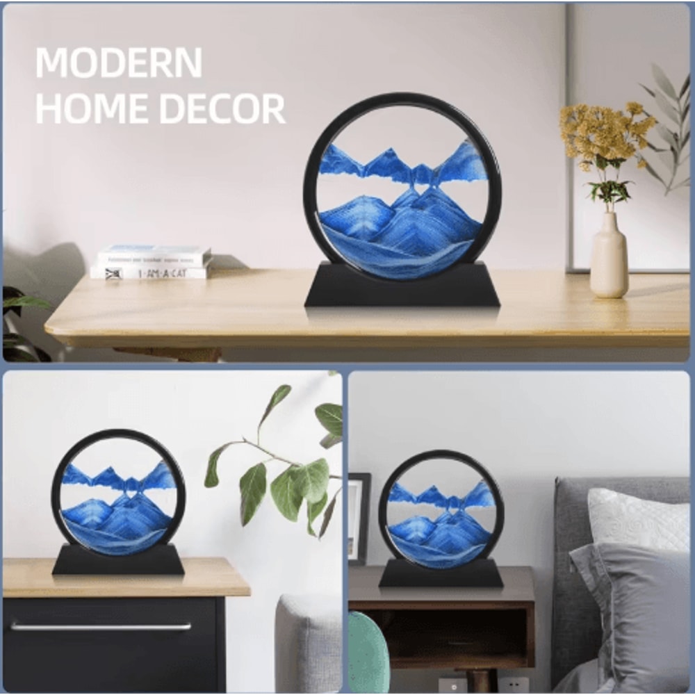 3D Moving Sand Art Frame Relaxing Hourglass Sandscape Decor 3