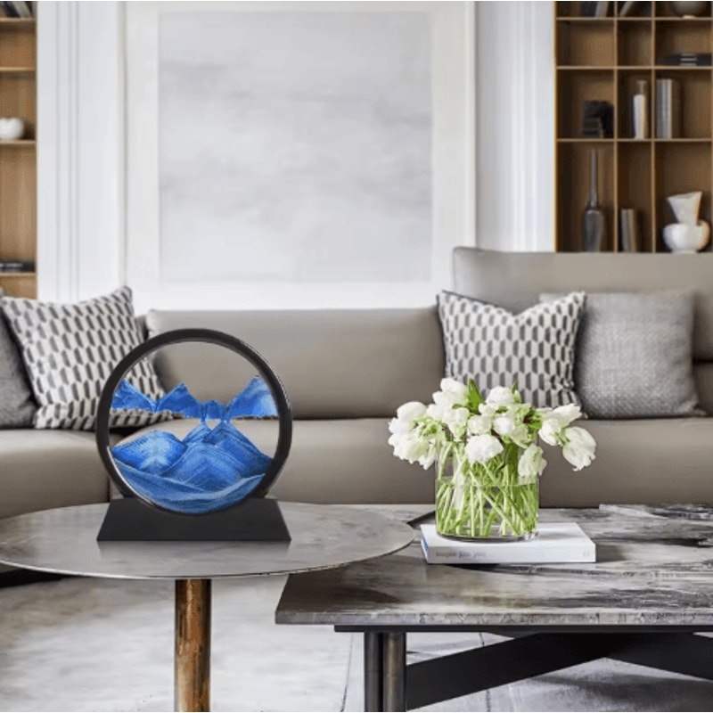 3D Moving Sand Art Frame Relaxing Hourglass Sandscape Decor 4