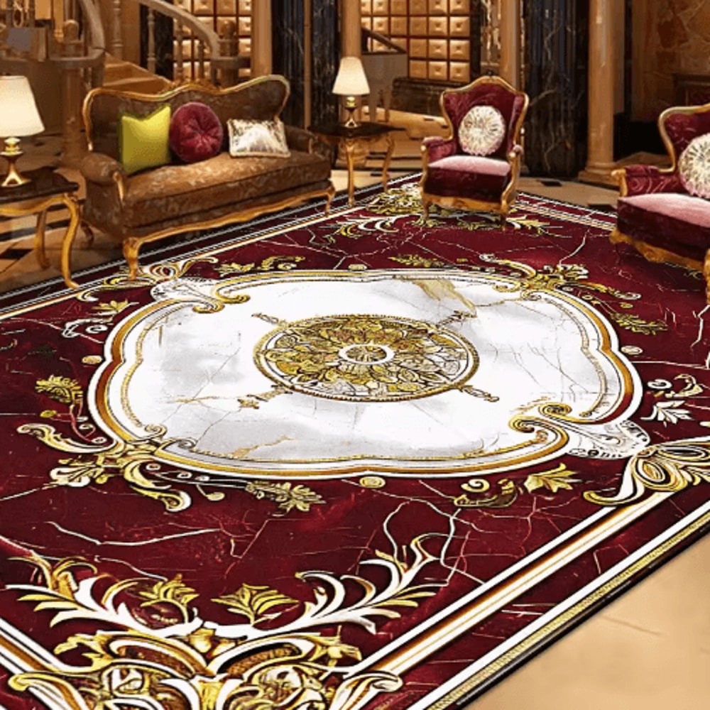 Vintage European Large Area Rug NonSlip Retro Living Room Carpet 1