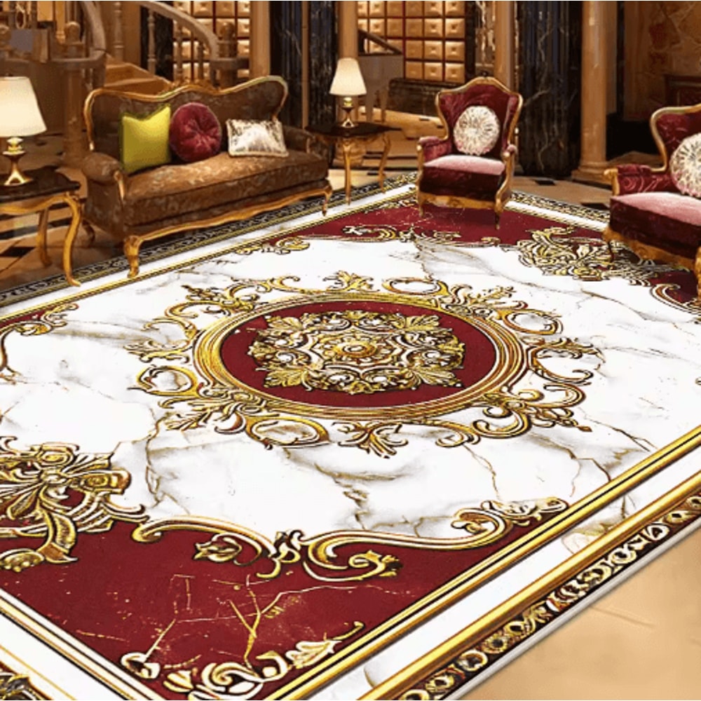 Vintage European Large Area Rug NonSlip Retro Living Room Carpet 4