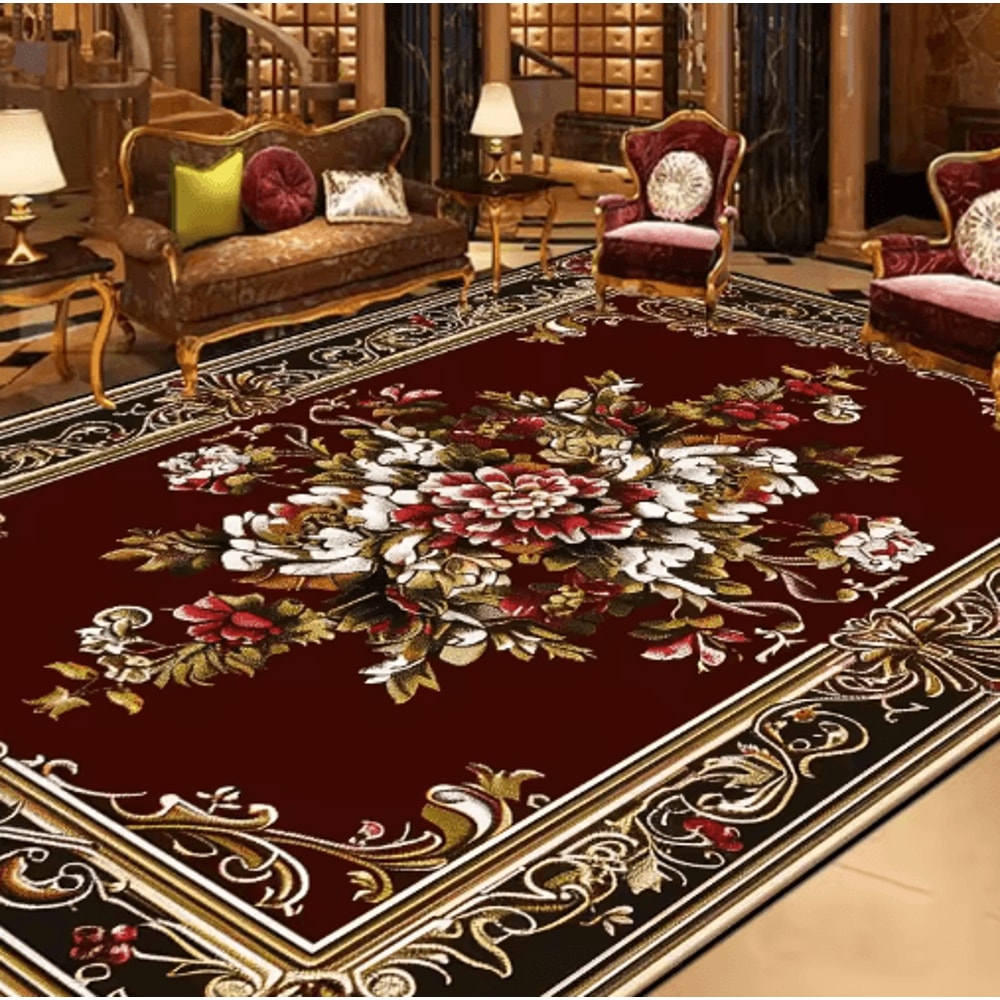 Vintage European Large Area Rug NonSlip Retro Living Room Carpet 7