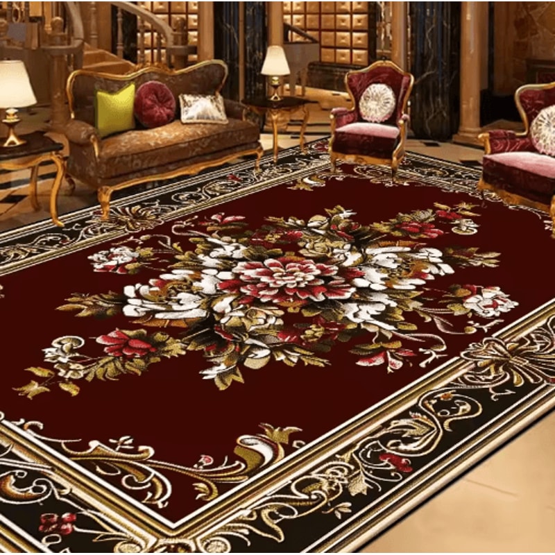 Vintage European Large Area Rug NonSlip Retro Living Room Carpet 7