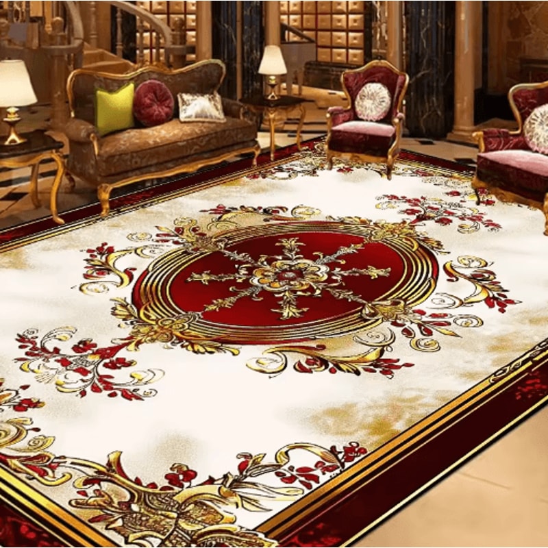 Vintage European Large Area Rug NonSlip Retro Living Room Carpet 17