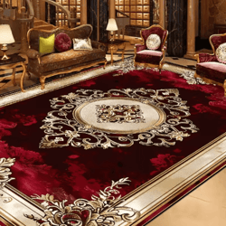 vintage european large area rug – non-slip retro living room carpet