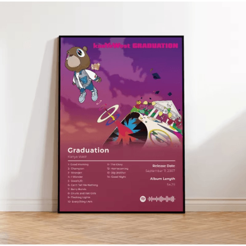 Kanye West Aesthetic Canvas Poster Hip Hop Album Wall Art Decor 6