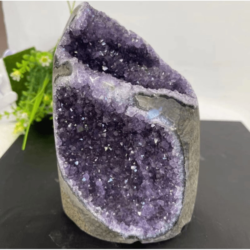 Natural Amethyst Crystal Cluster Raw Quartz Geode Healing Stone Decor 2
