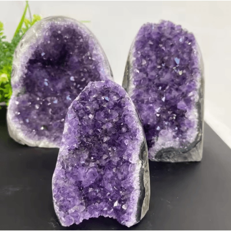 Natural Amethyst Crystal Cluster Raw Quartz Geode Healing Stone Decor 0